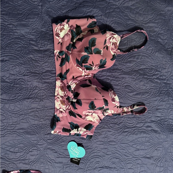 Torrid 2 lavender floral swimsuit NWT - Picture 6 of 8